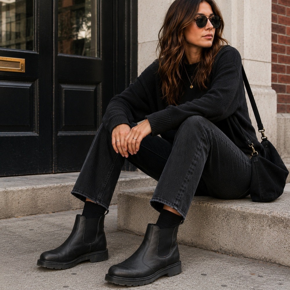 Dr Martens 2976 Chelsea Boots Black Leather Pull On Womens 8 Mens 7 EU 39 - Picture 11 of 11